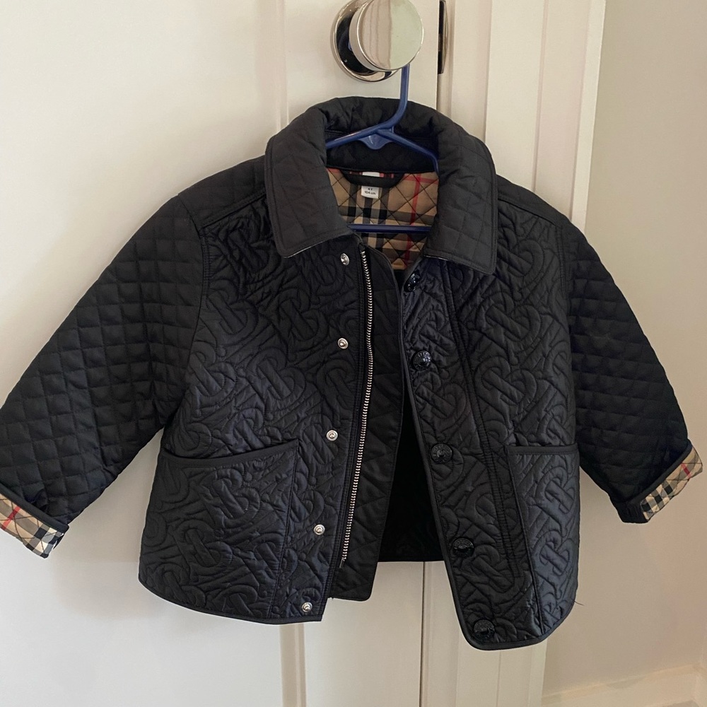 Burberry monogram quilted girls jacket, size 4T